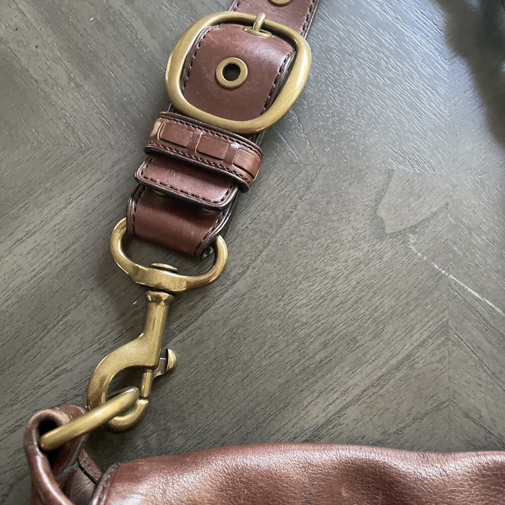 Coach Brown Leather Handbag Tattersall Flap Good Condition Rare Early 2000s - Picture 4 of 14